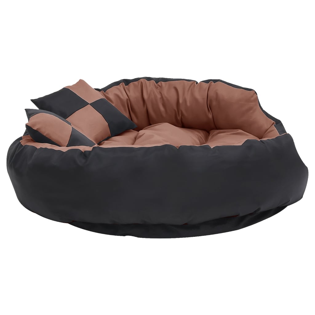 Hundekissen Wendbar und Waschbar Schwarz und Braun 110x80x23 cm