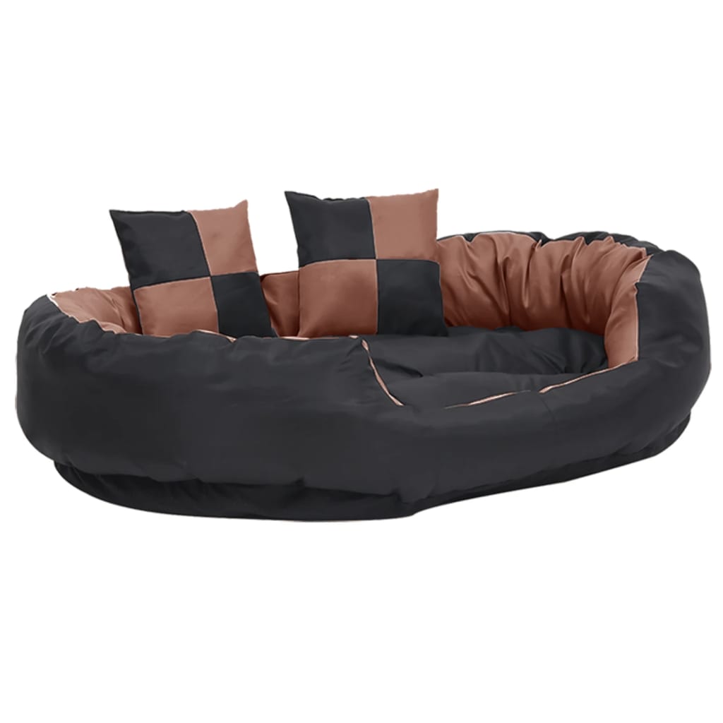 Hundekissen Wendbar und Waschbar Schwarz und Braun 110x80x23 cm