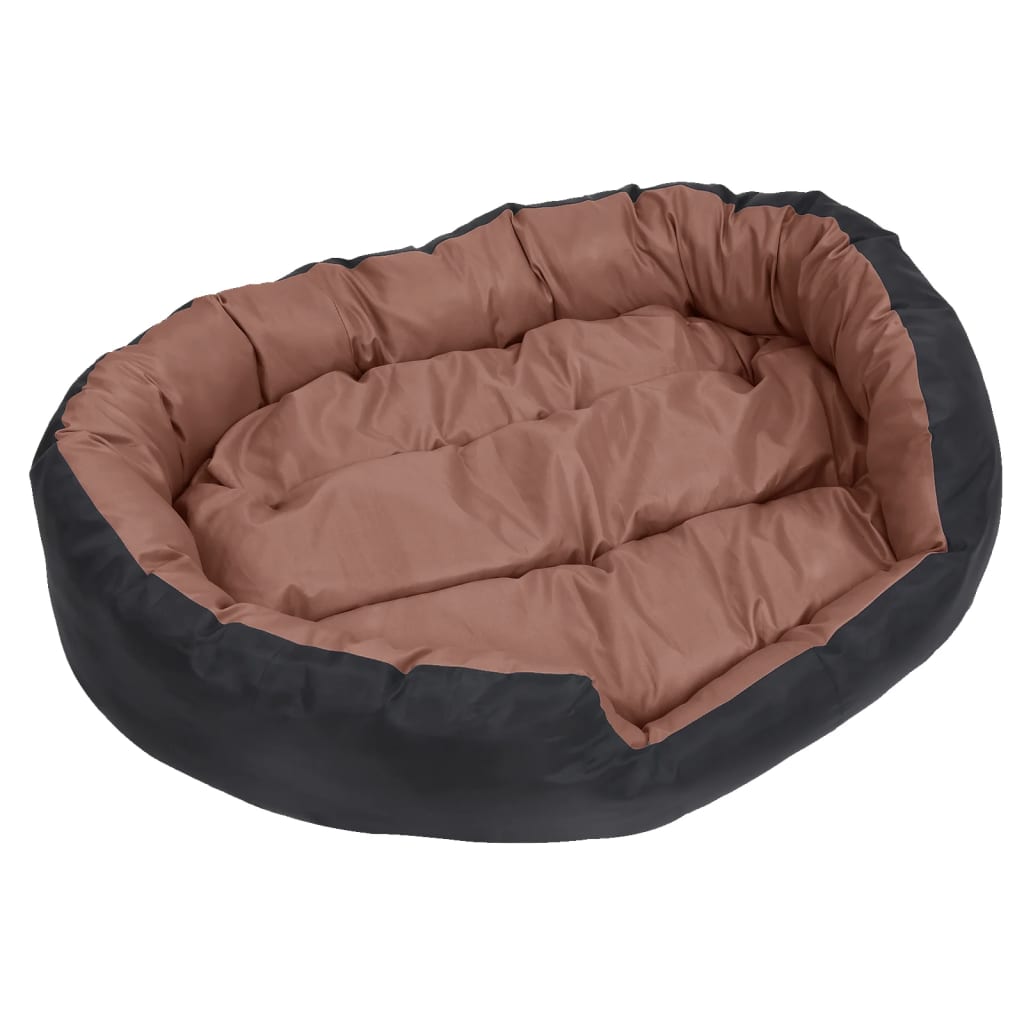Hundekissen Wendbar und Waschbar Schwarz und Braun 110x80x23 cm