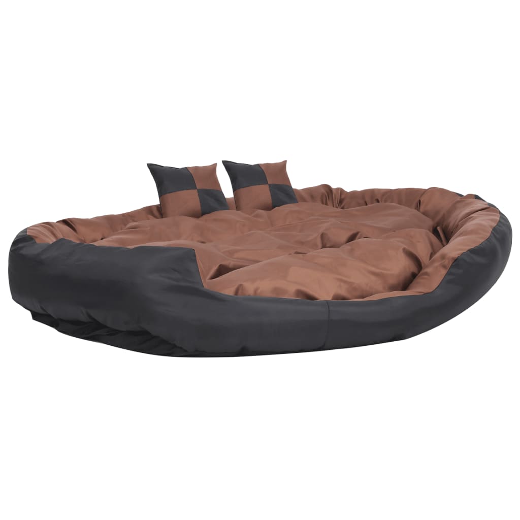 Hundekissen Wendbar und Waschbar Schwarz und Braun 150x120x25 cm