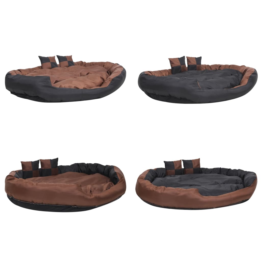 Hundekissen Wendbar und Waschbar Schwarz und Braun 150x120x25 cm