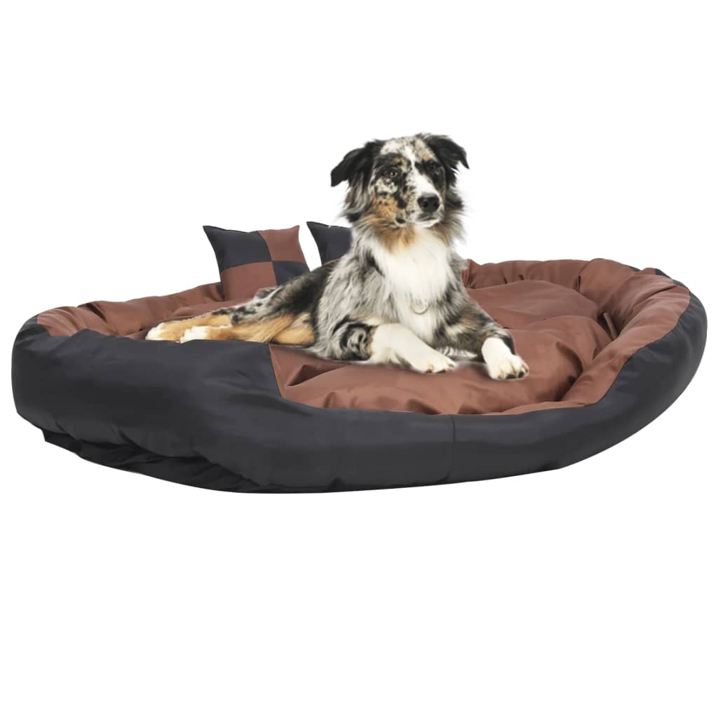 Hundekissen Wendbar und Waschbar Schwarz und Braun 150x120x25 cm