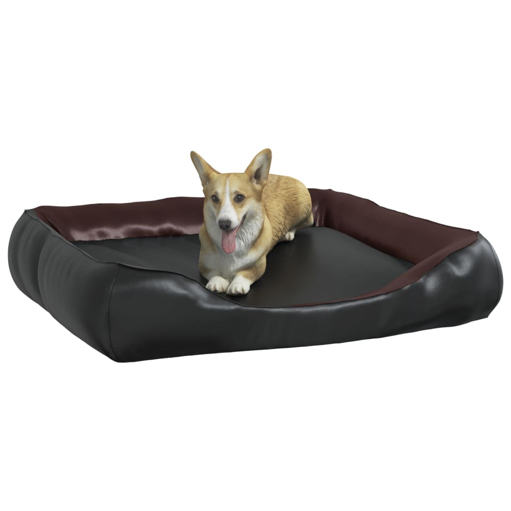Hundebett Schwarz/Braun 120x100x27 cm Kunstleder