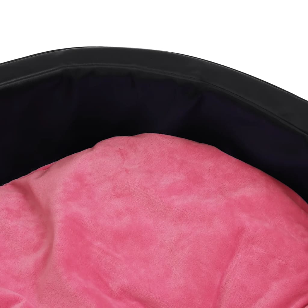Hundebett Schwarz-Pink 79x70x19 cm Plüsch und Kunstleder