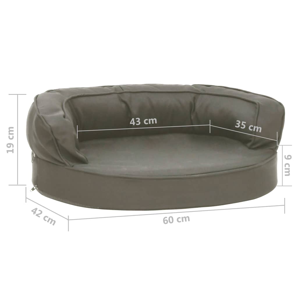 Dog mattress ergonomic 60x42 cm linen look dark grey