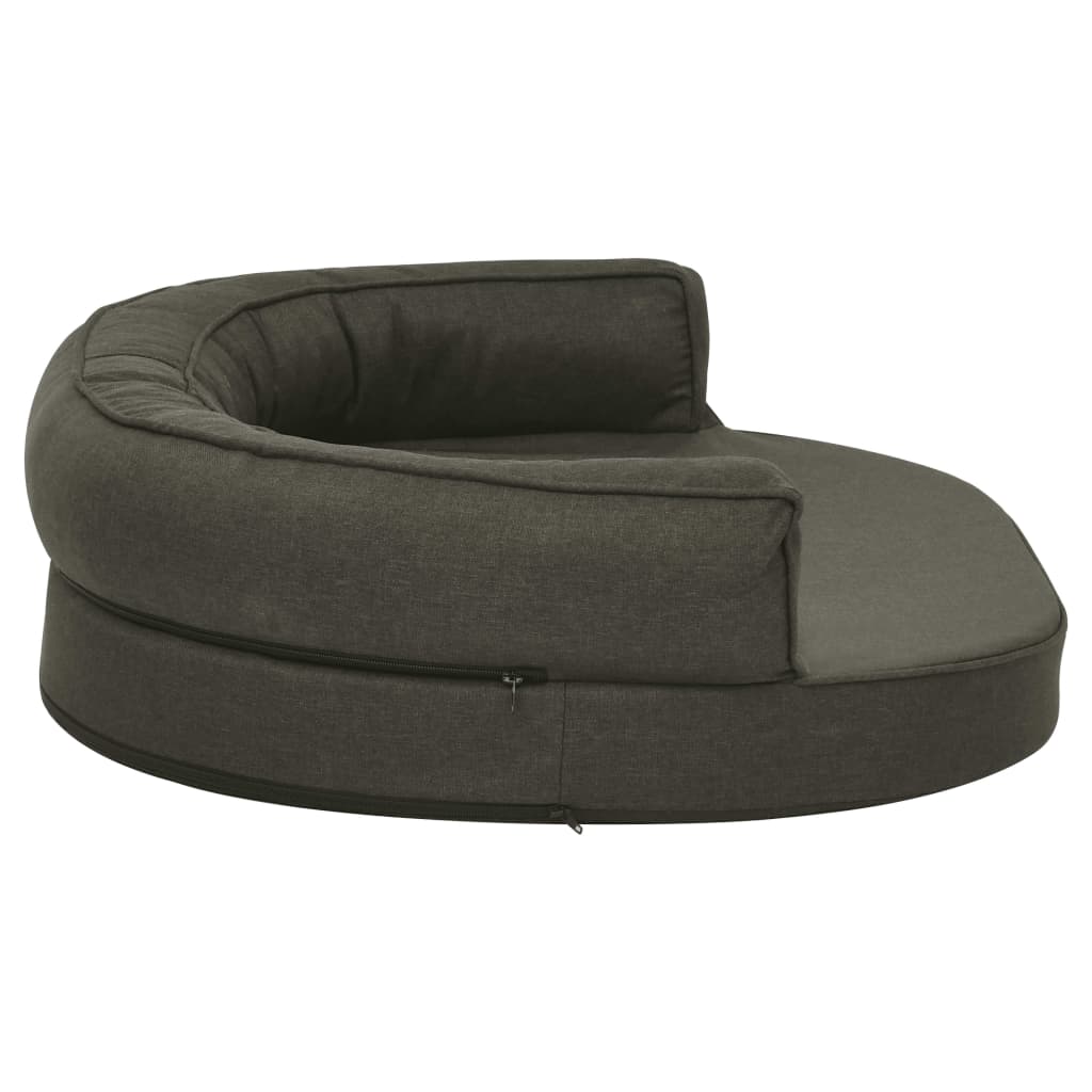 Hundematratze Ergonomisch 90x64 cm Leinenoptik Dunkelgrau
