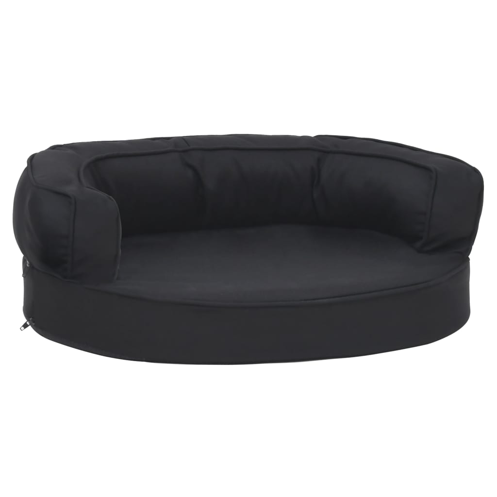 Hundematratze Ergonomisch 60x42 cm Leinenoptik Schwarz