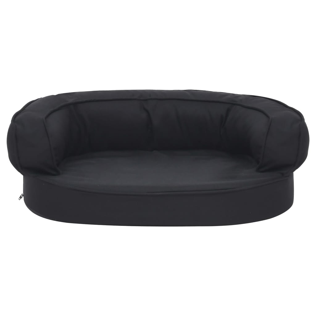 Hundematratze Ergonomisch 60x42 cm Leinenoptik Schwarz