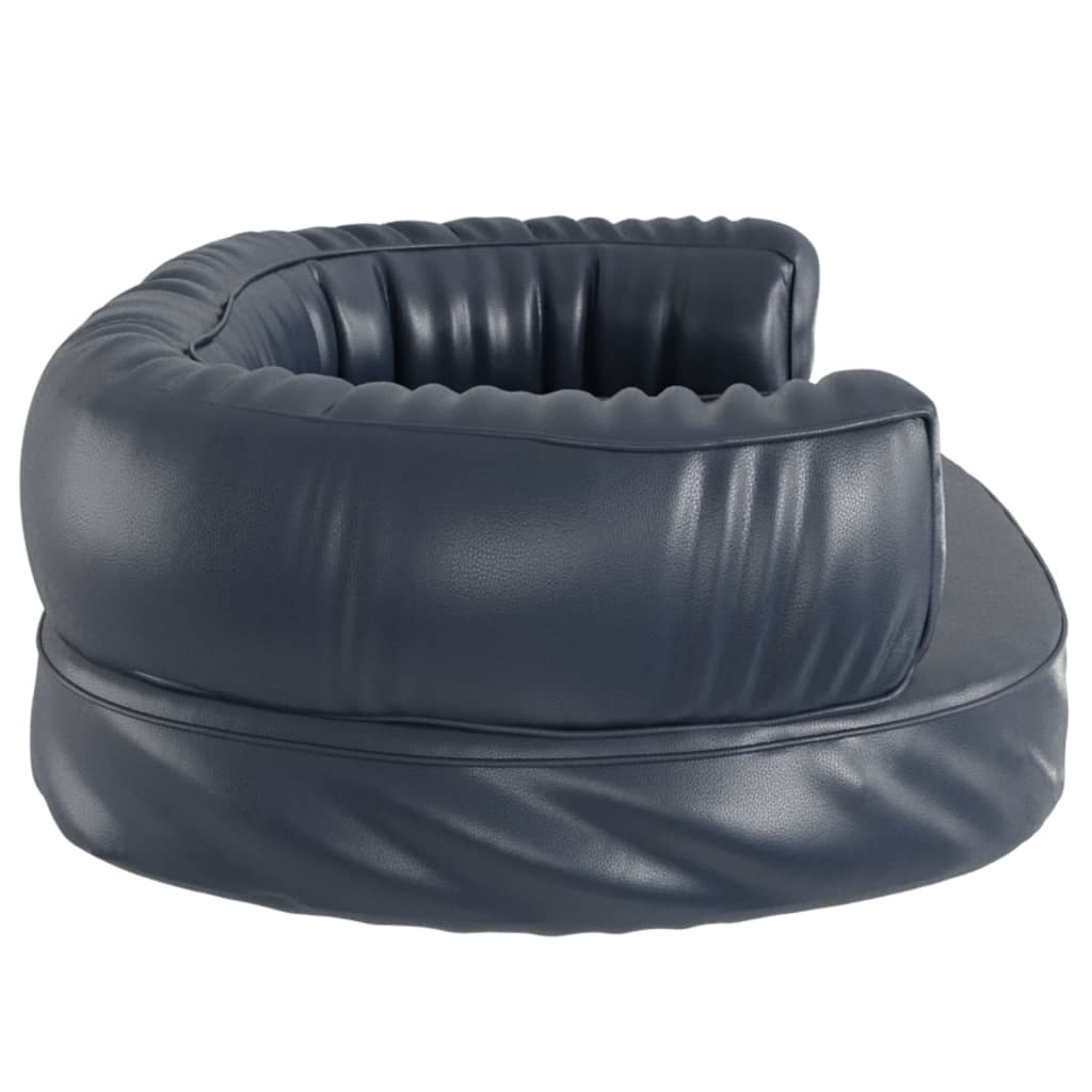 Dog bed ergonomic foam dark blue 60x42cm artificial leather
