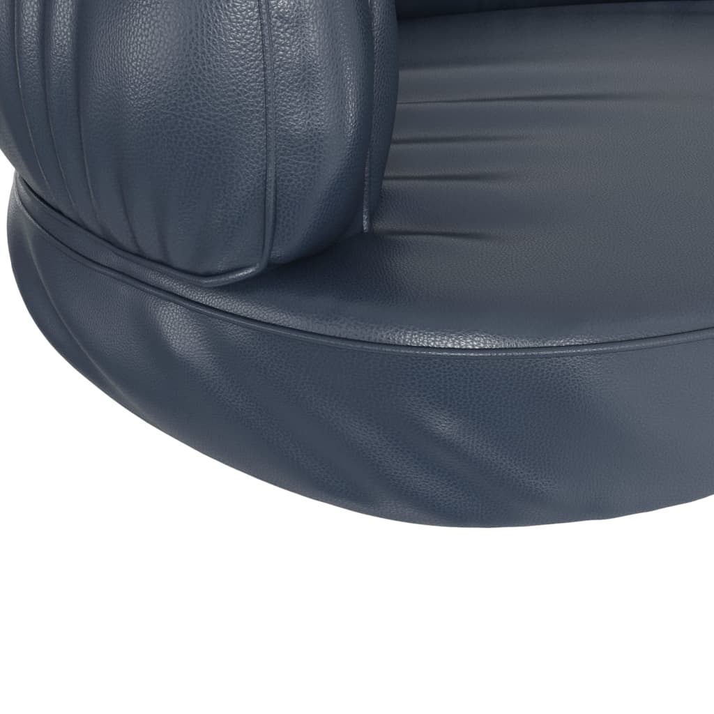 Dog bed ergonomic foam dark blue 60x42cm artificial leather