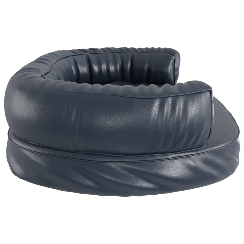Dog bed ergonomic foam dark blue 88x65cm artificial leather