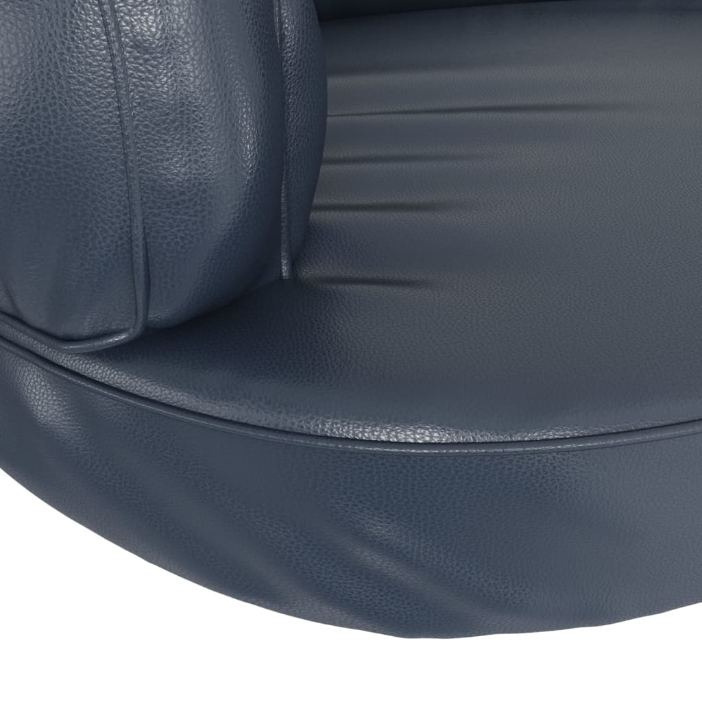 Dog bed ergonomic foam dark blue 88x65cm artificial leather