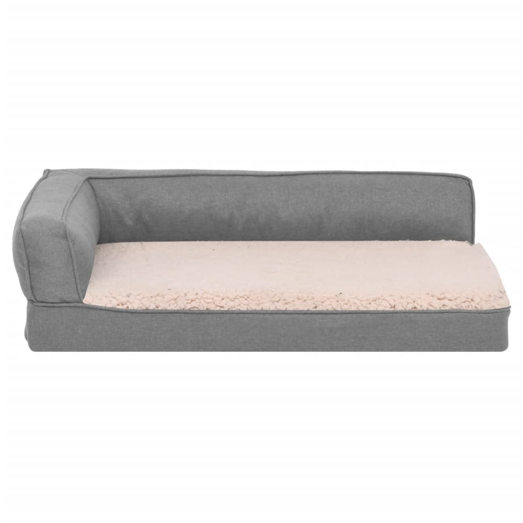 Hundematratze Ergonomisch 90x64 cm Leinenoptik Fleece Grau