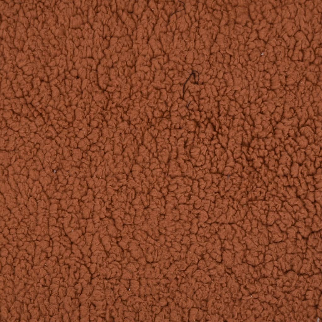Hundematratze Ergonomisch 90x64 cm Leinenoptik Fleece Braun