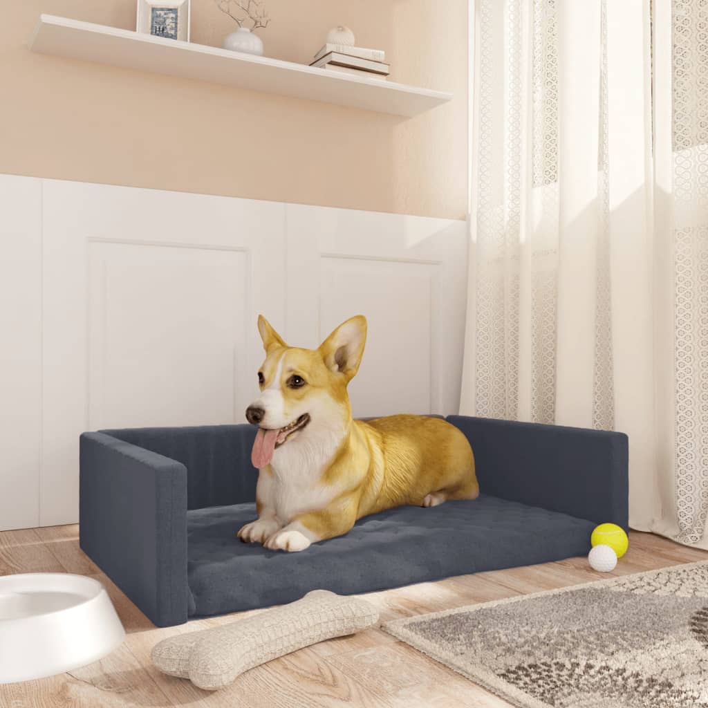 Kofferraum-Hundebett Grau 110x70 cm Leinenoptik