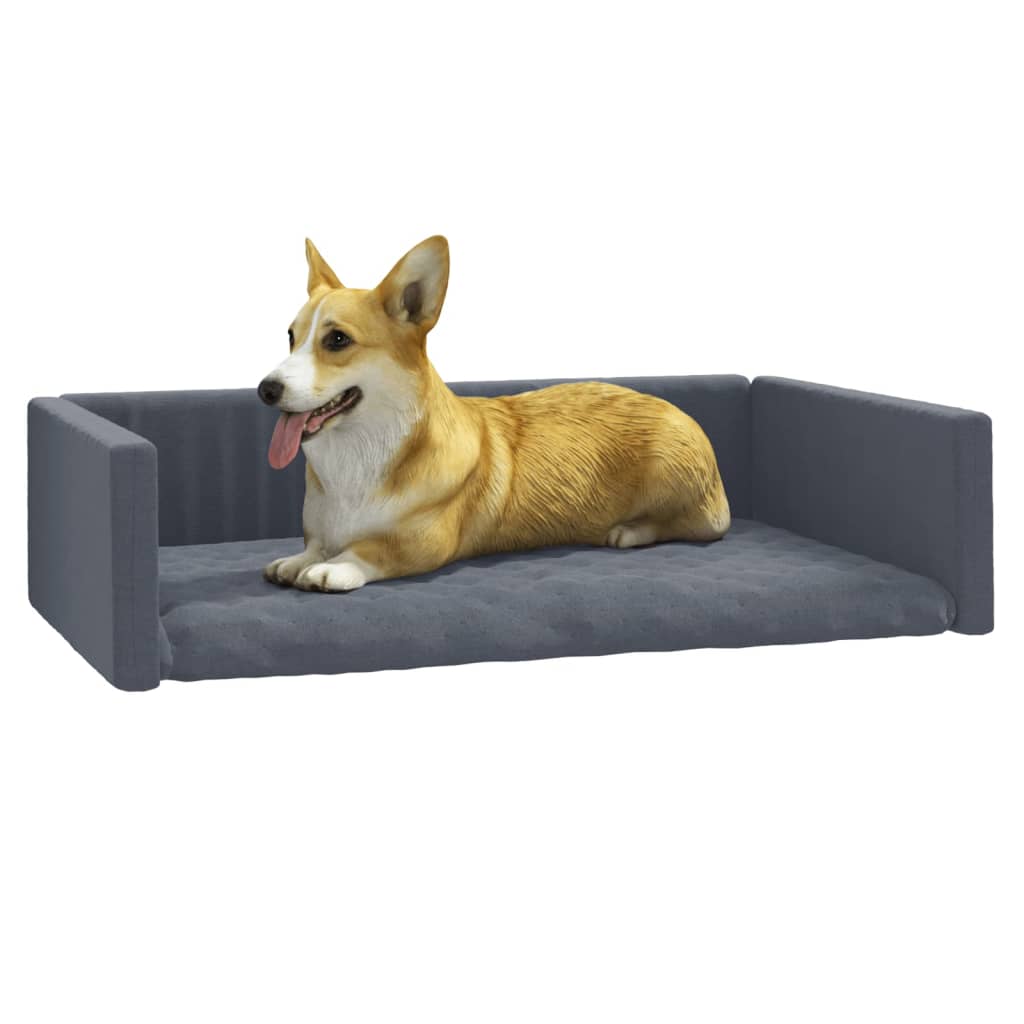 Kofferraum-Hundebett Grau 110x70 cm Leinenoptik