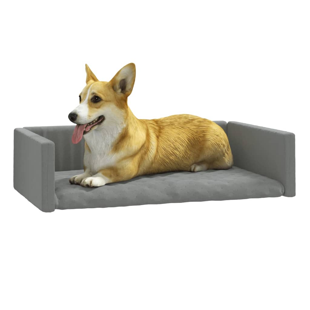 Kofferraum-Hundebett Hellgrau 70x45 cm Leinenoptik