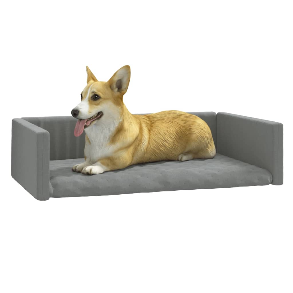 Kofferraum-Hundebett Hellgrau 90x60 cm Leinenoptik