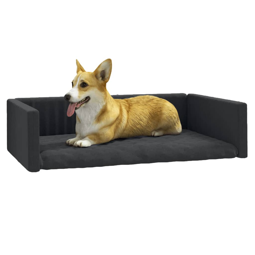 Kofferraum-Hundebett Schwarz 110x70 cm Leinenoptik