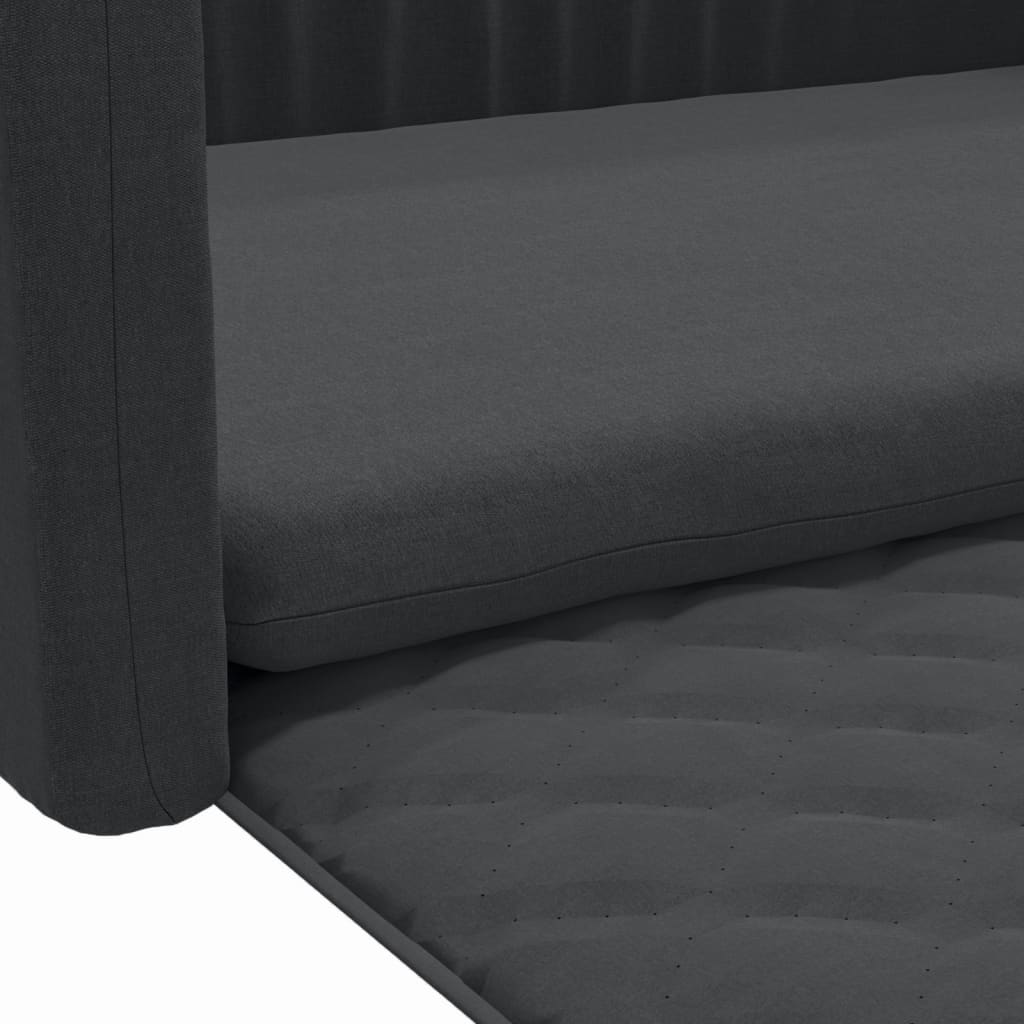 Kofferraum-Hundebett Schwarz 110x70 cm Leinenoptik
