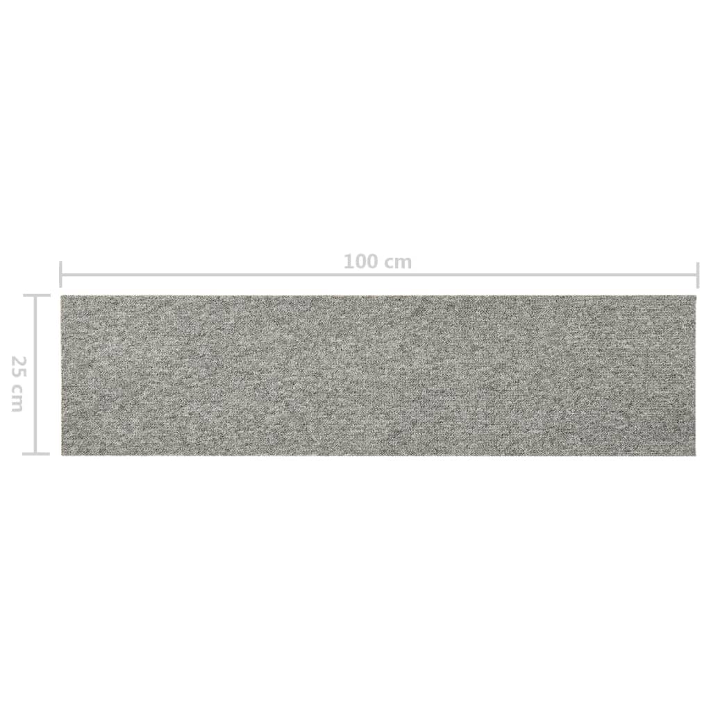 Teppichfliesen 16 Stk. 4 m² 25x100 cm Hellgrau