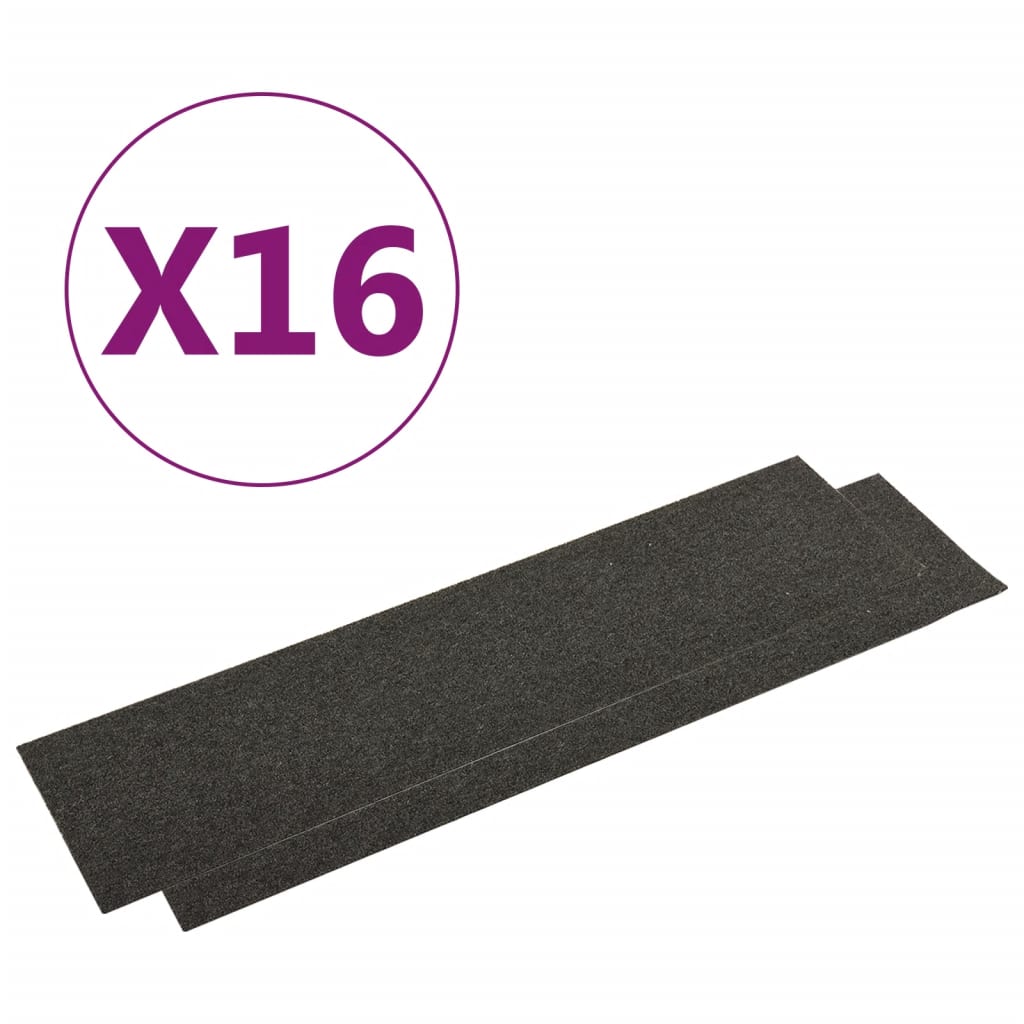Teppichfliesen 16 Stk. 4 m² 25x100 cm Anthrazit