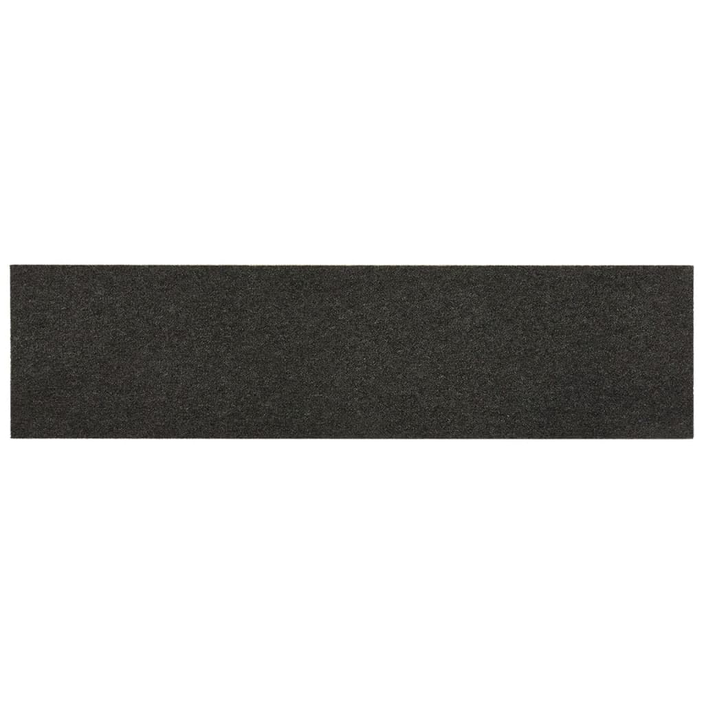 Teppichfliesen 16 Stk. 4 m² 25x100 cm Anthrazit