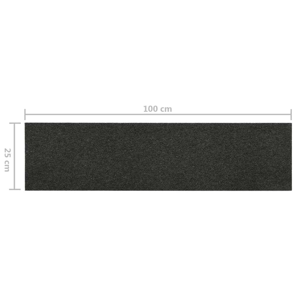 Teppichfliesen 16 Stk. 4 m² 25x100 cm Anthrazit