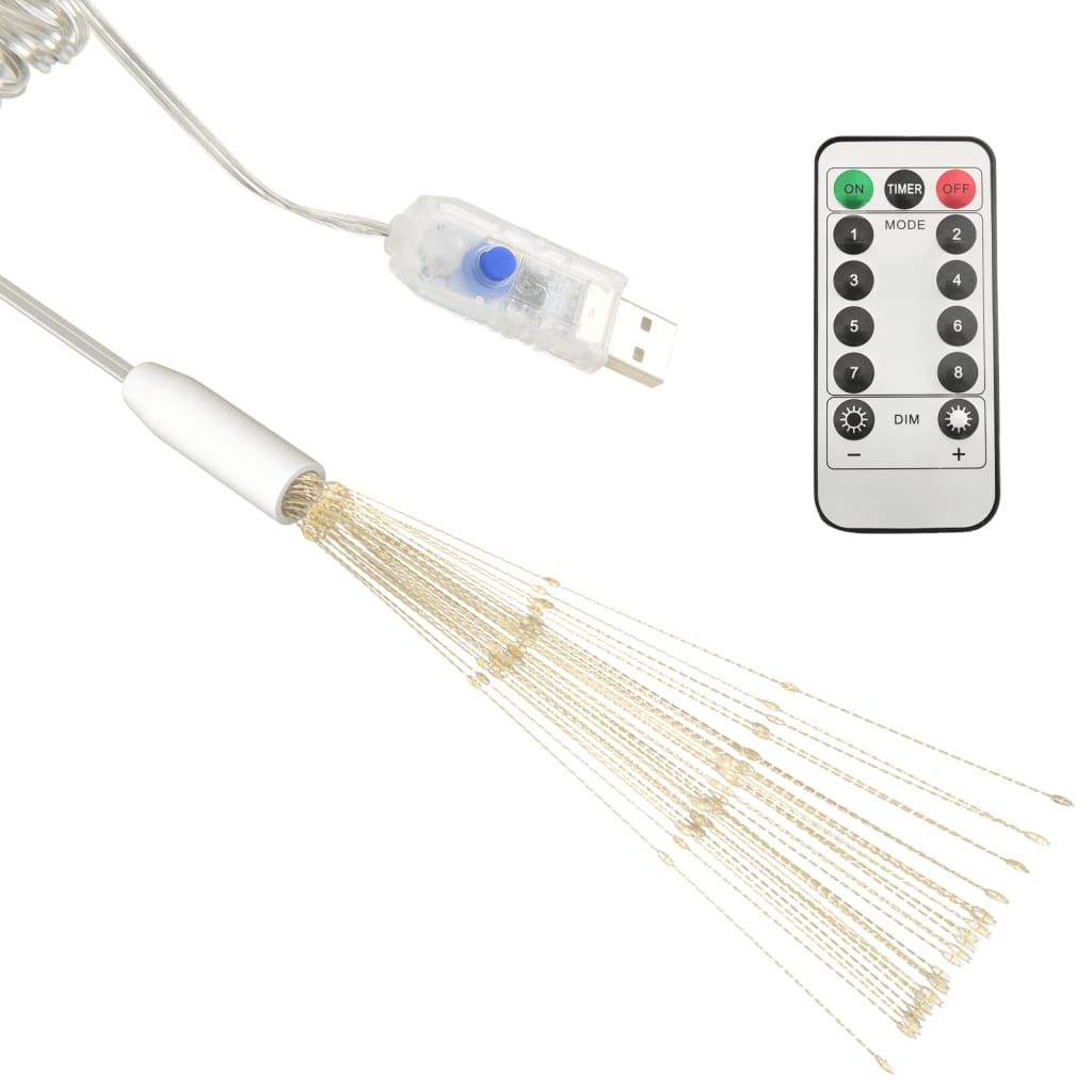 Feuerwerkslichter 10 Stk. Weihnachtsdeko Warmweiß 20cm 1400LEDs