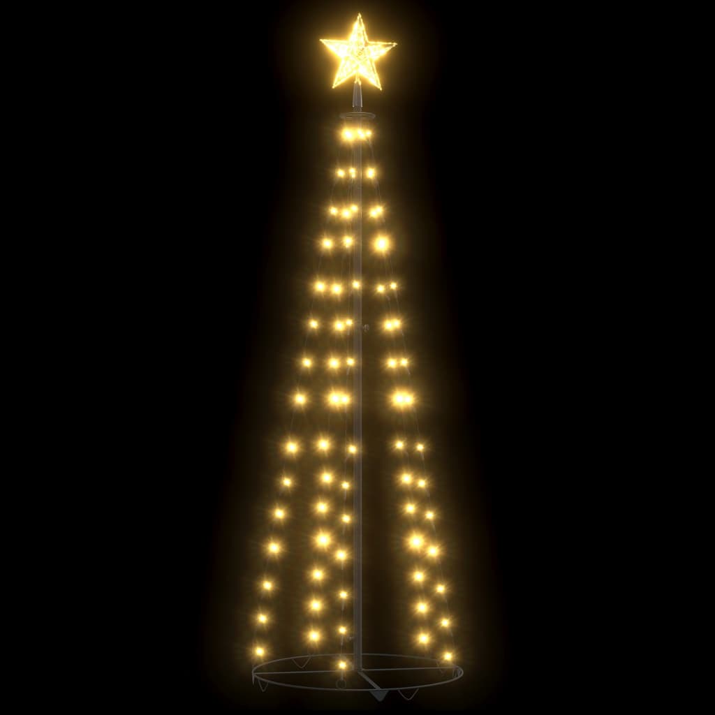 Christmas tree cone shape 70 LEDs decoration warm white 50x120 cm