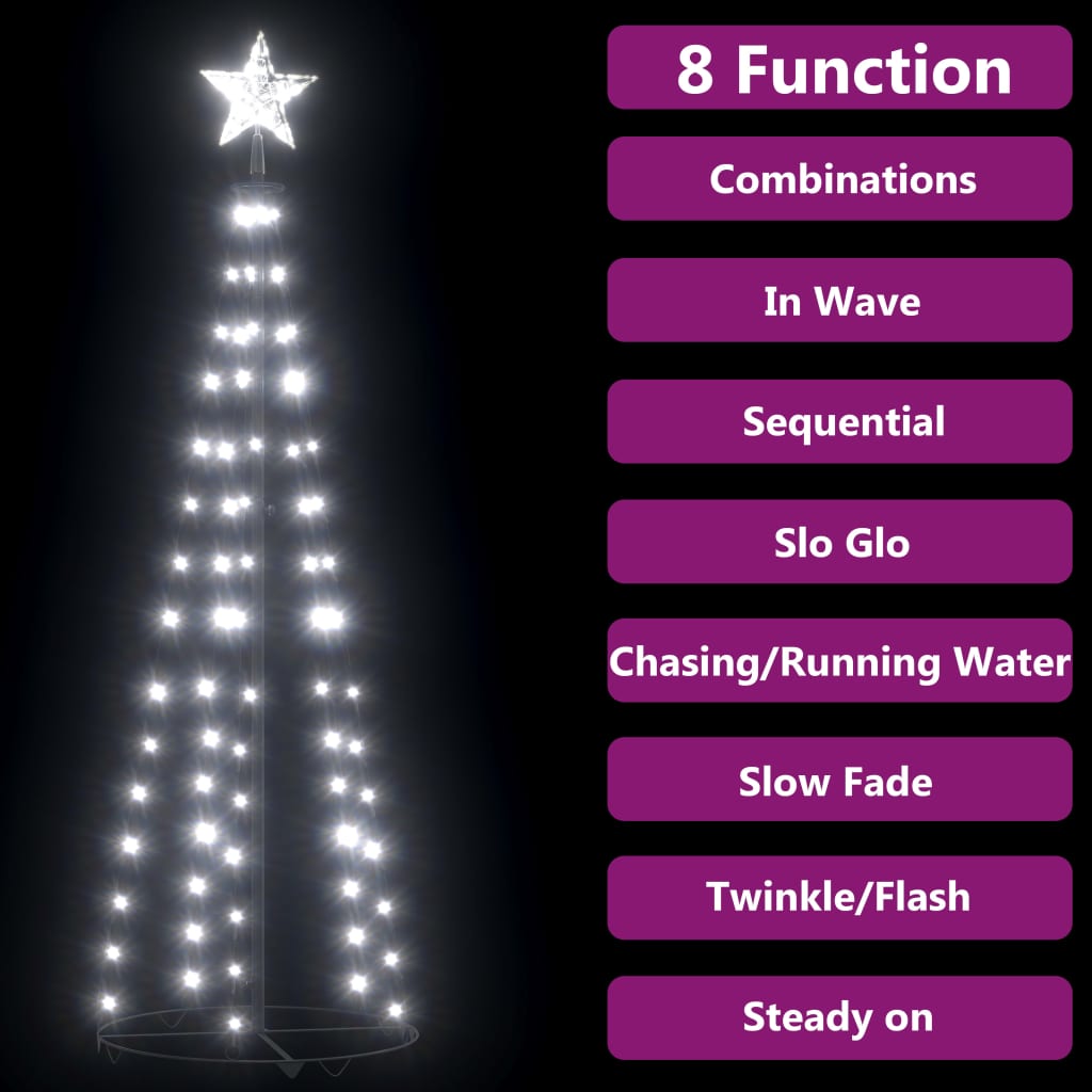 Christmas tree cone shape 84 LEDs decoration cold white 50x150 cm