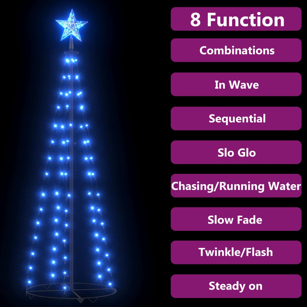 Christmas tree cone shape 84 LEDs decoration blue 50x150 cm