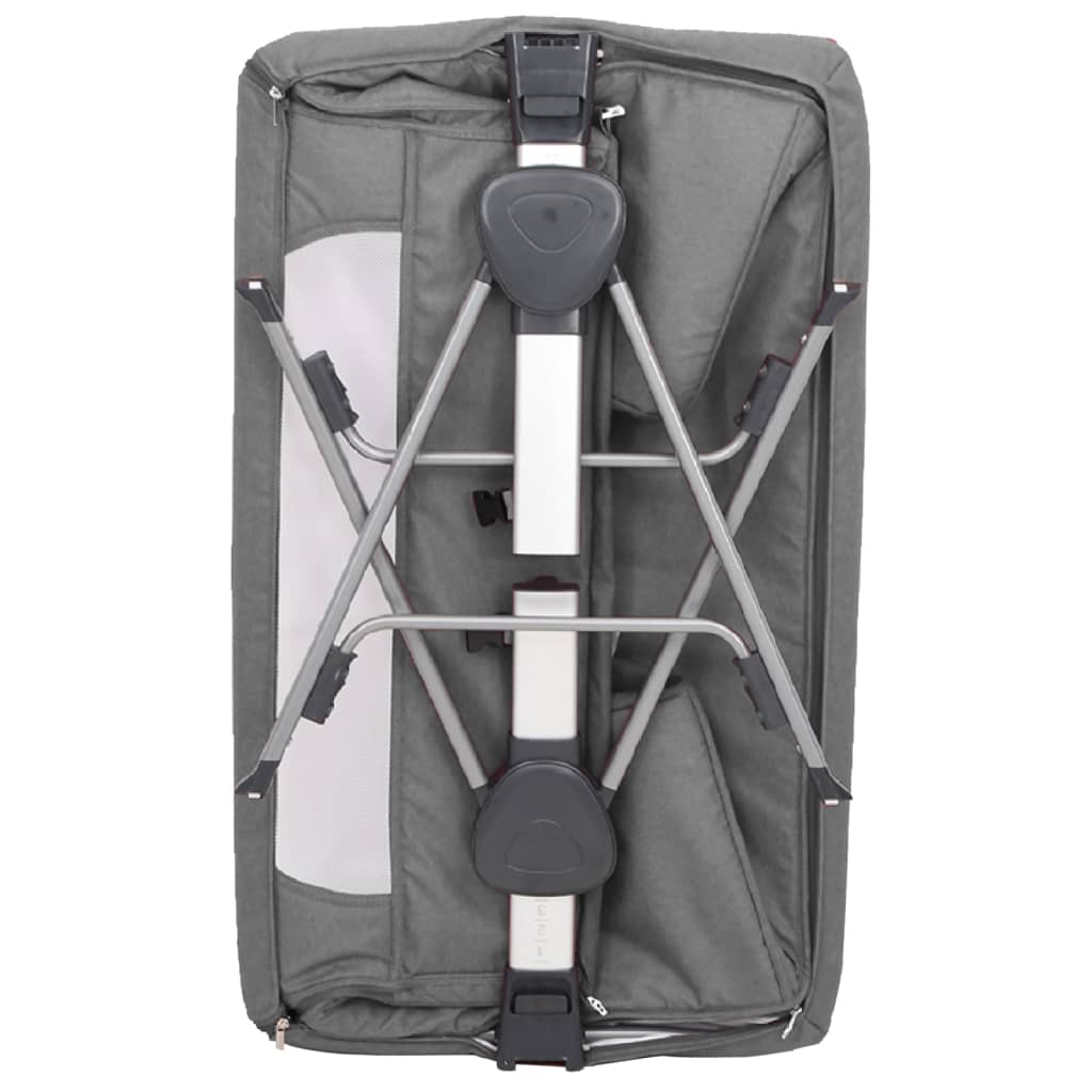 Lit bébé avec matelas en lin gris foncé