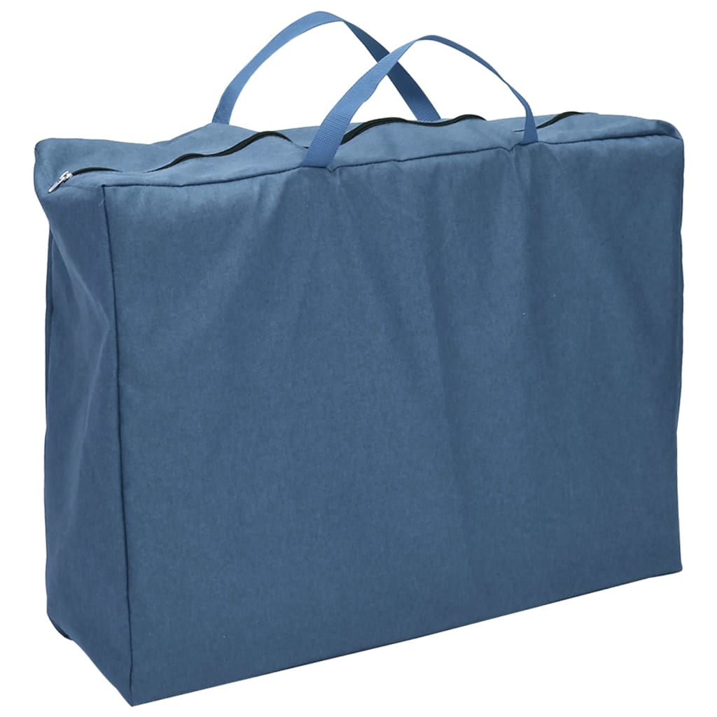Baby playpen with mattress navy blue linen fabric