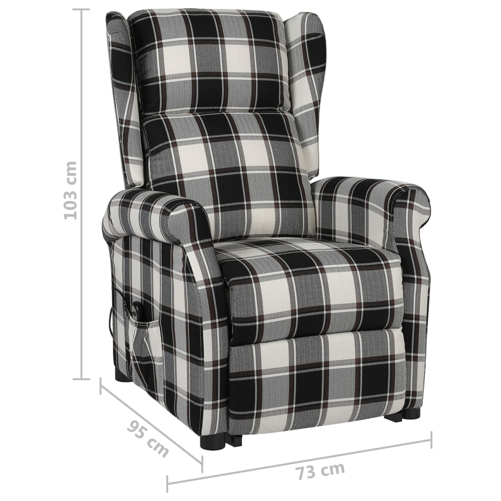 Aufstehsessel Braun und Weiß Stoff