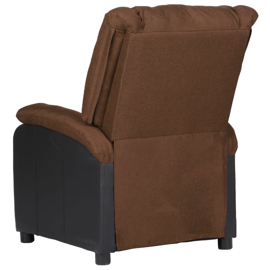 Relaxsessel Braun Kunstleder und Stoff