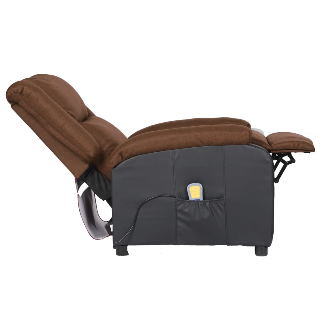 Relaxsessel Braun Kunstleder und Stoff
