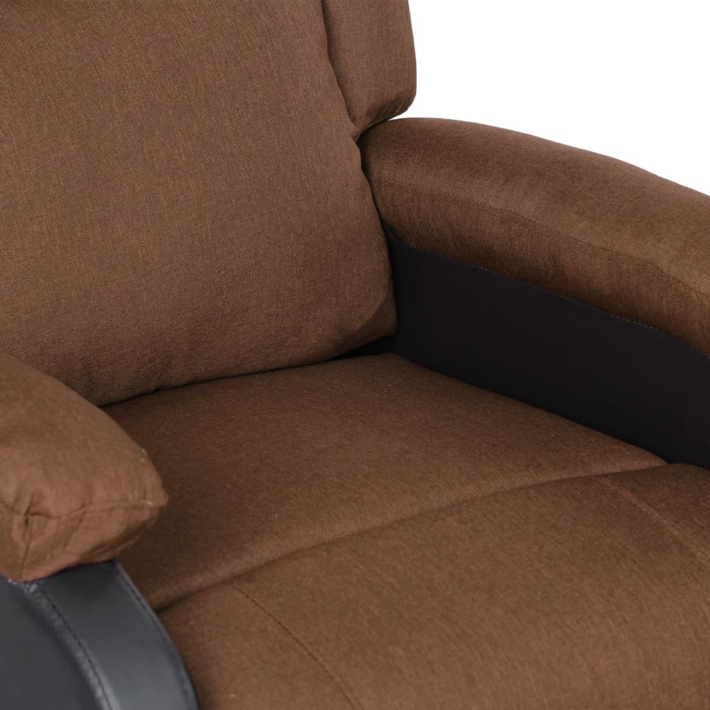 Relaxsessel Braun Kunstleder und Stoff