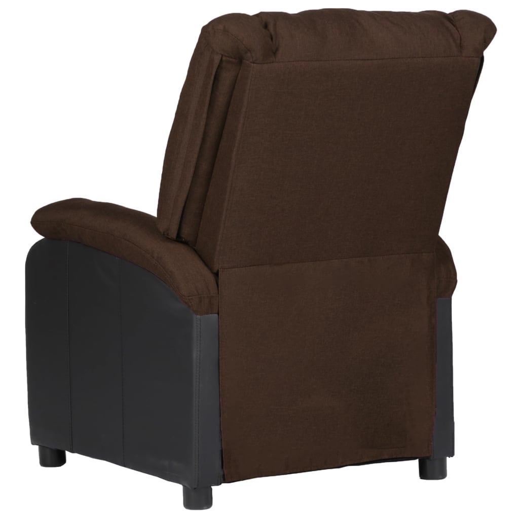 Relaxsessel Dunkelbraun Kunstleder und Stoff