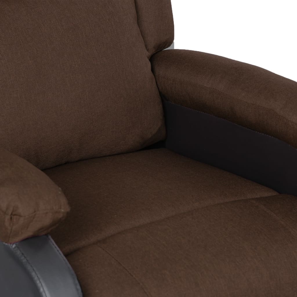 Relaxsessel Dunkelbraun Kunstleder und Stoff