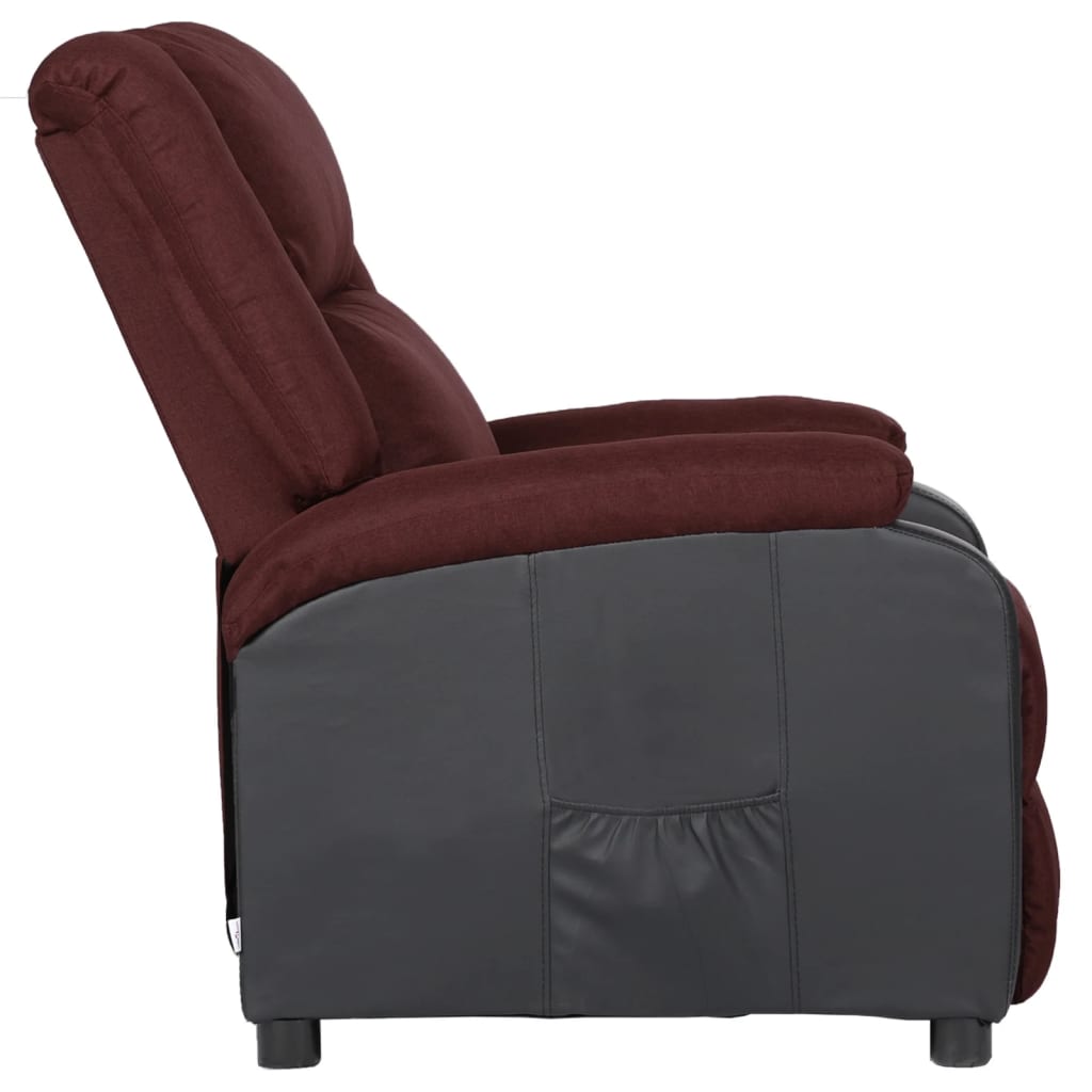 Relaxsessel Lila Kunstleder und Stoff