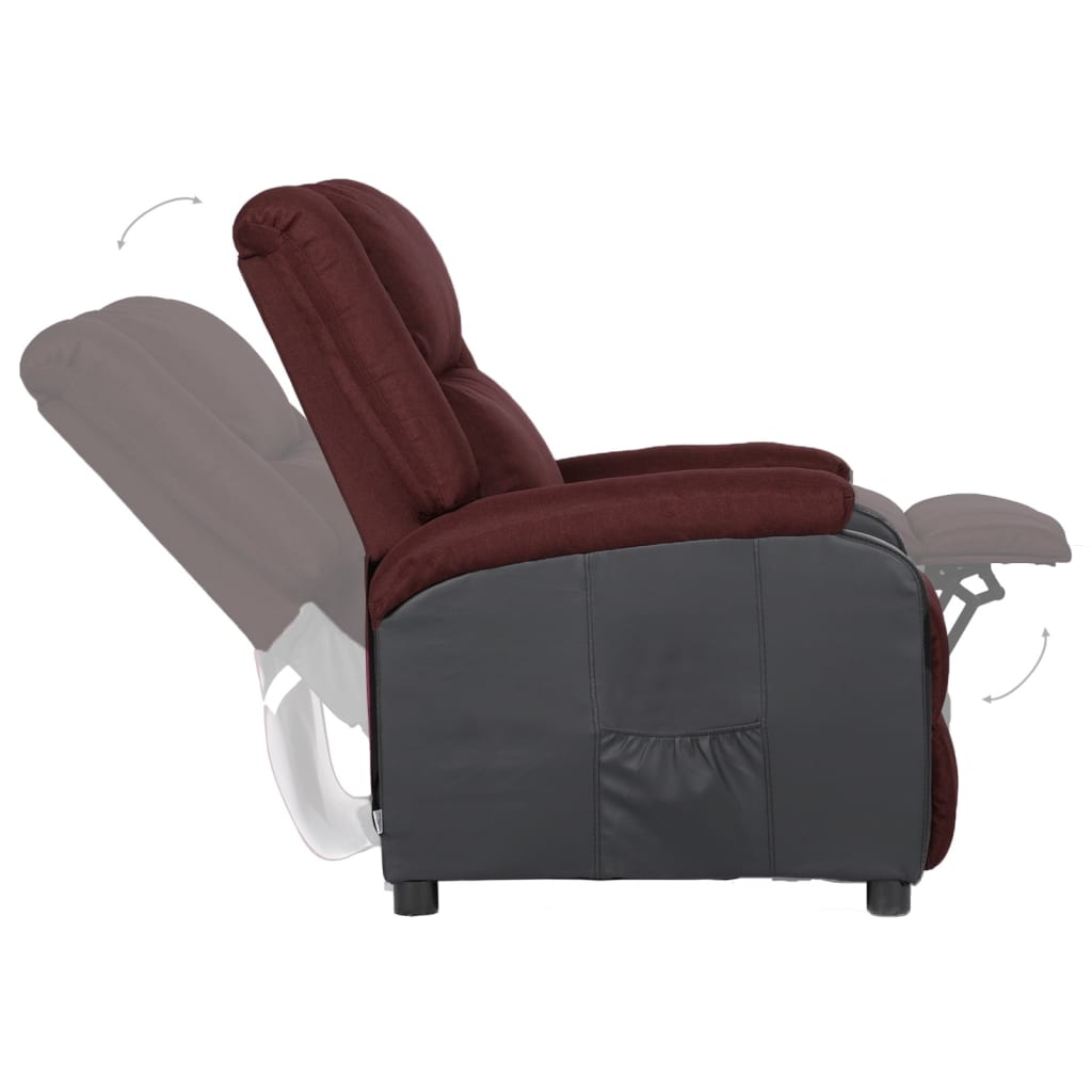 Relaxsessel Lila Kunstleder und Stoff