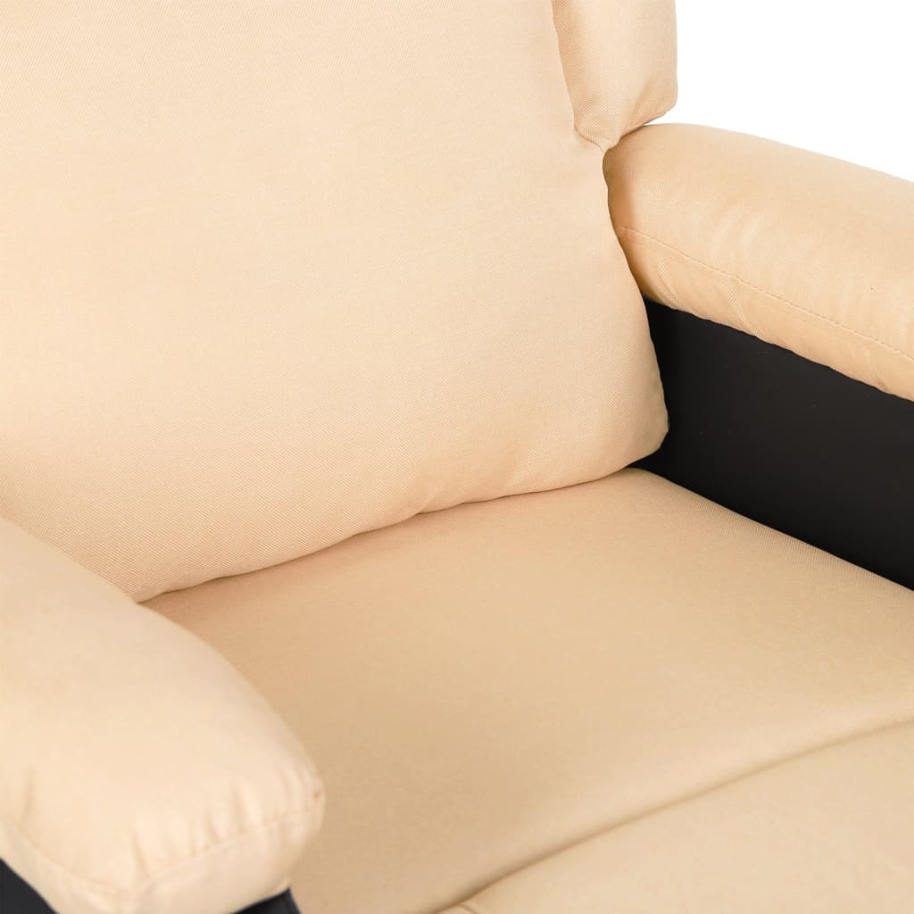Relaxsessel Creme Kunstleder und Stoff