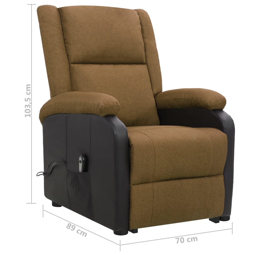 Aufstehsessel Braun Stoff