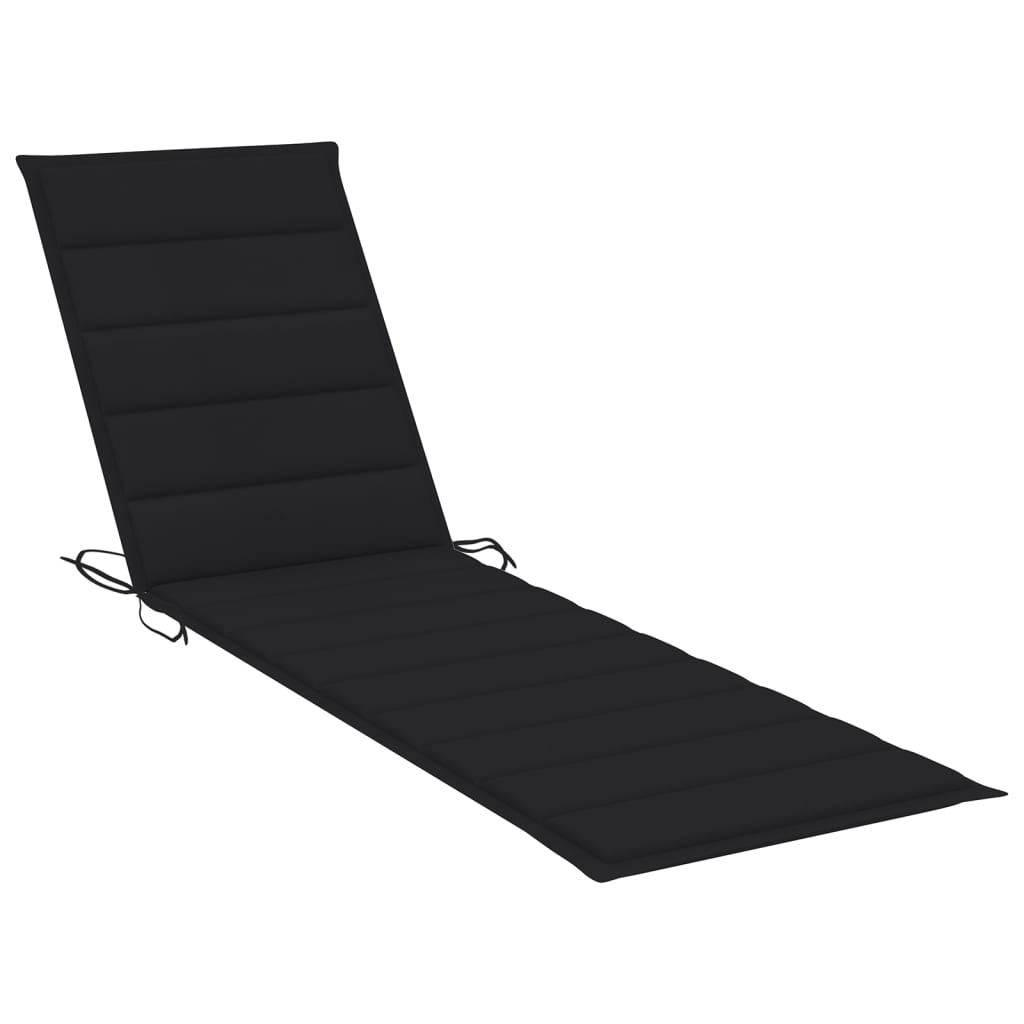 Chaises longues 2 pièces avec table et coussins en bois de teck massif