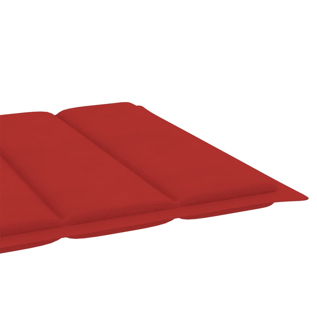 Sun loungers 2 pcs. with cushions red solid teak wood