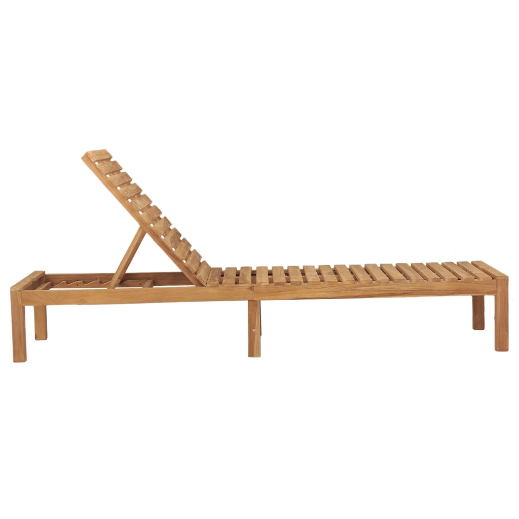 Chaises longues, lot de 2, en teck massif