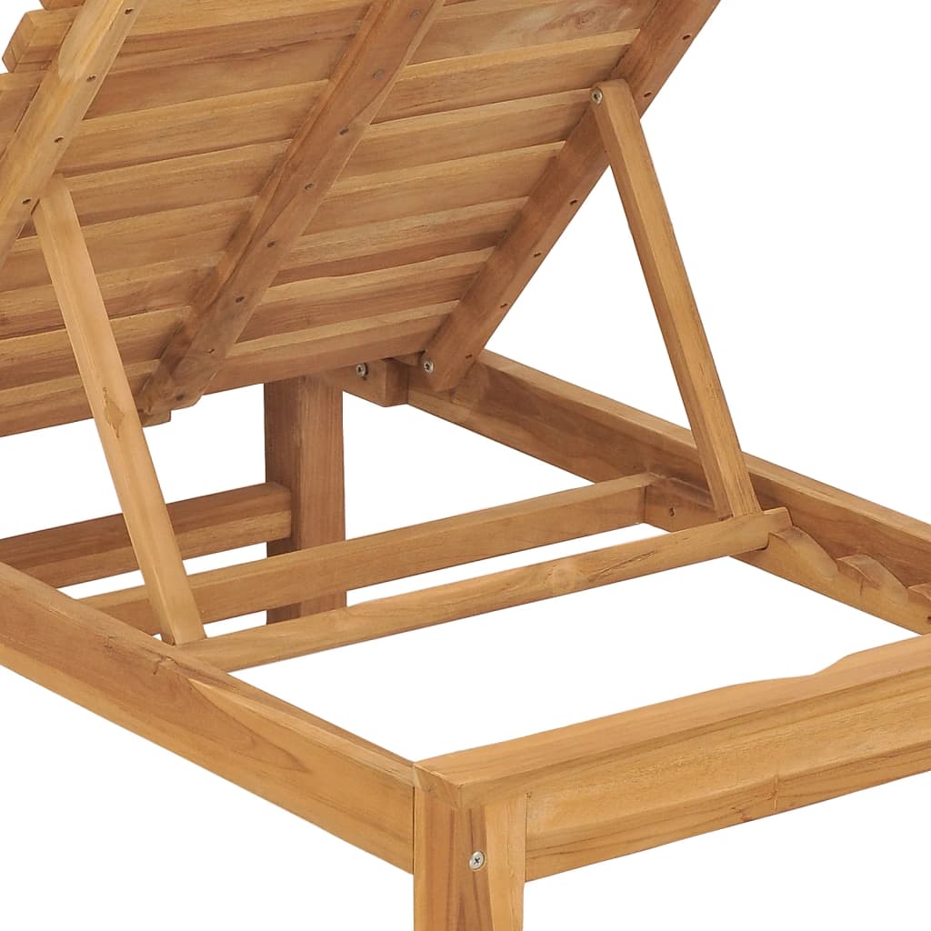 Chaises longues, lot de 2, en teck massif