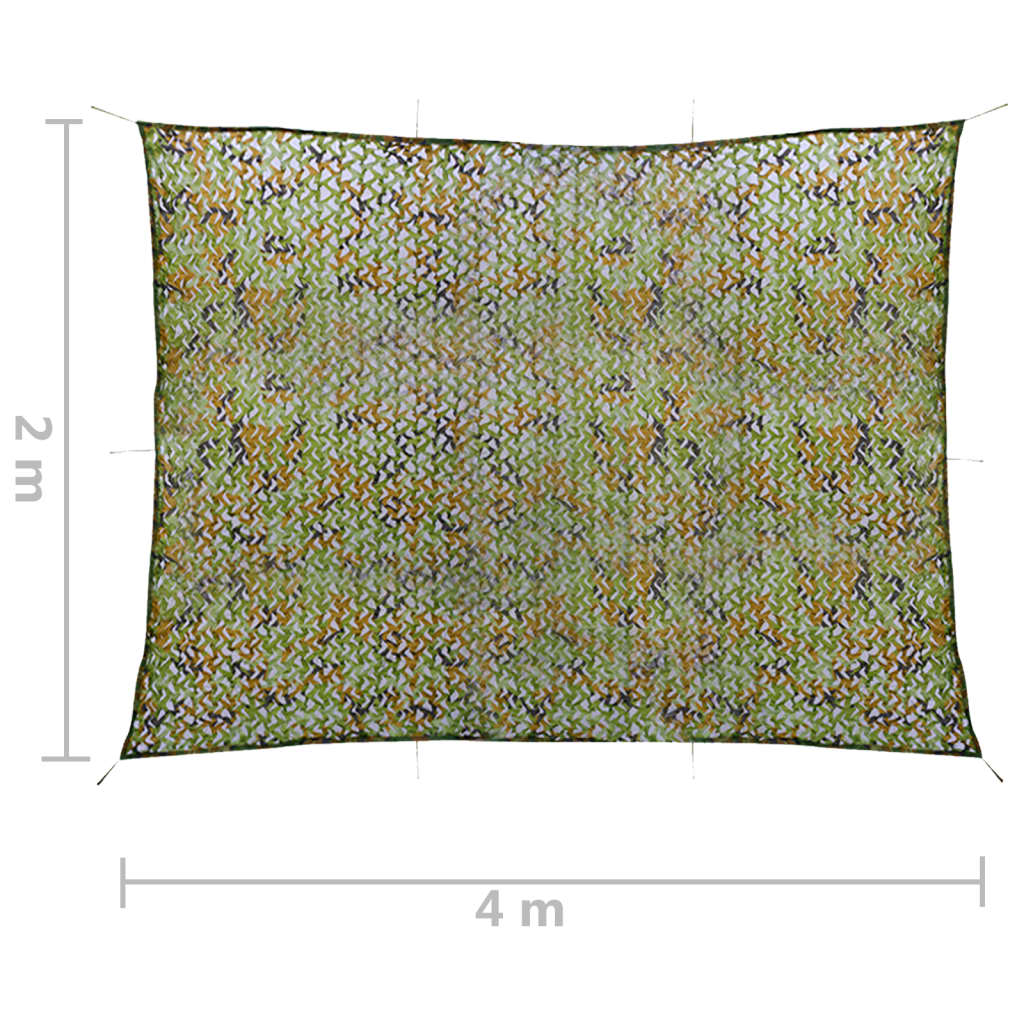 Tarnnetz mit Aufbewahrungstasche 2x4 m Grün
