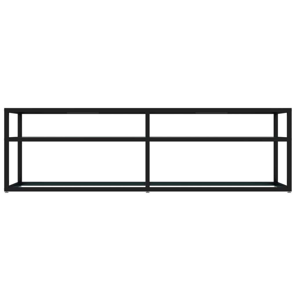 Meuble TV aspect marbre blanc 140x40x40,5 cm verre trempé